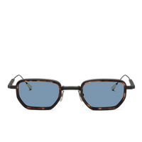 Black and Palladium & Medium Tortoise Inlay/Solid Indigo Blue