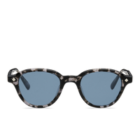 Black-Grey Tortoise & Palladium / Solid Indigo Blue